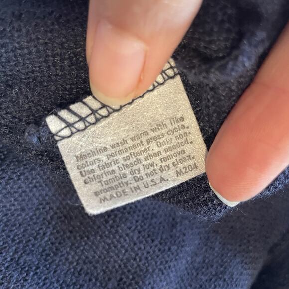 Vtg Jantzen Navy Blue Knit Cardigan XL Men’s Sweater Fold Cuff Retro Grandpa 80s - Picture 6 of 6